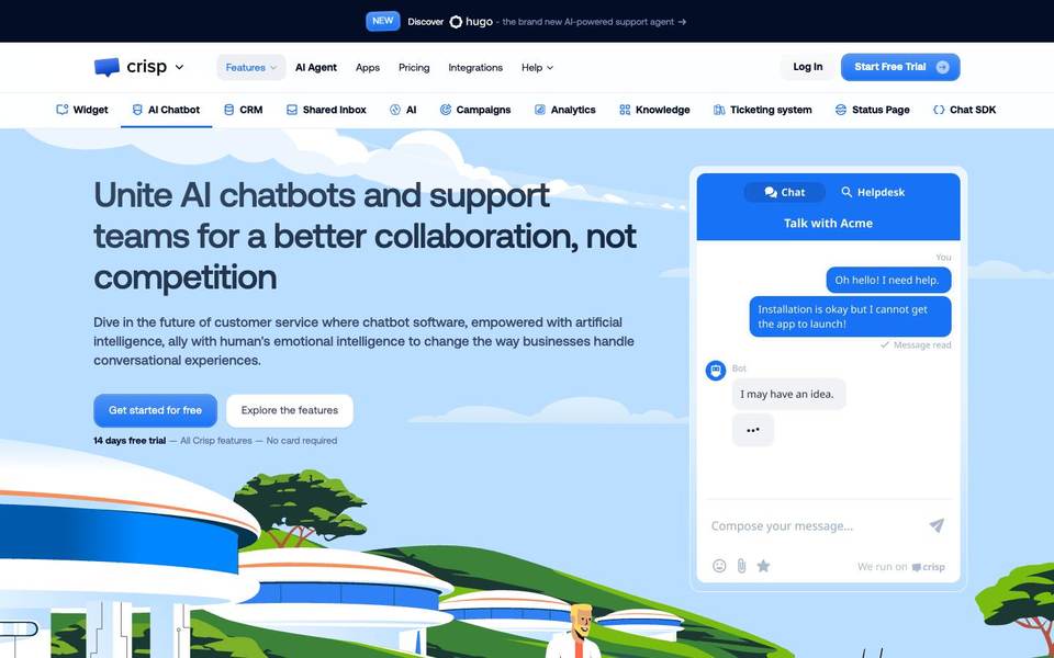 Crisp chatbot screenshot