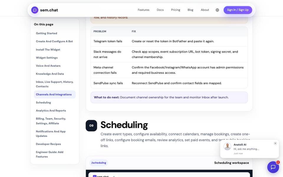 CRM Software Pro scheduling documentation screenshot